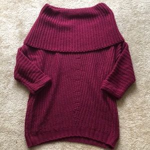 Umgee brand — Oversized Fuschia Cowl Neck Sweater